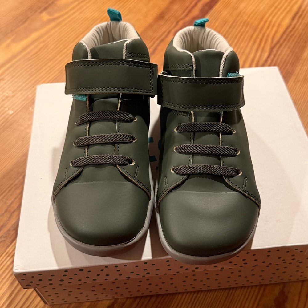 Kids Khaki Green Mid Top High Top Sneakers Ten Little